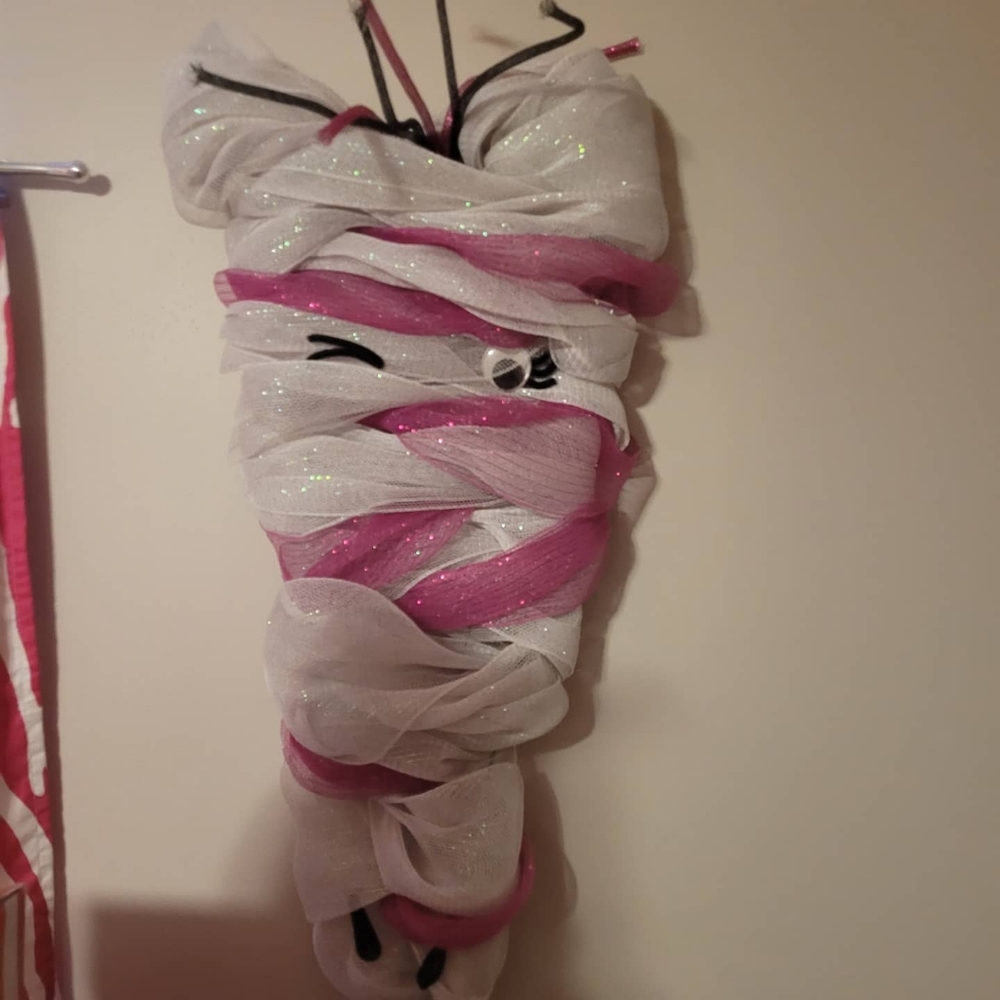Pink zebra art deco wreath